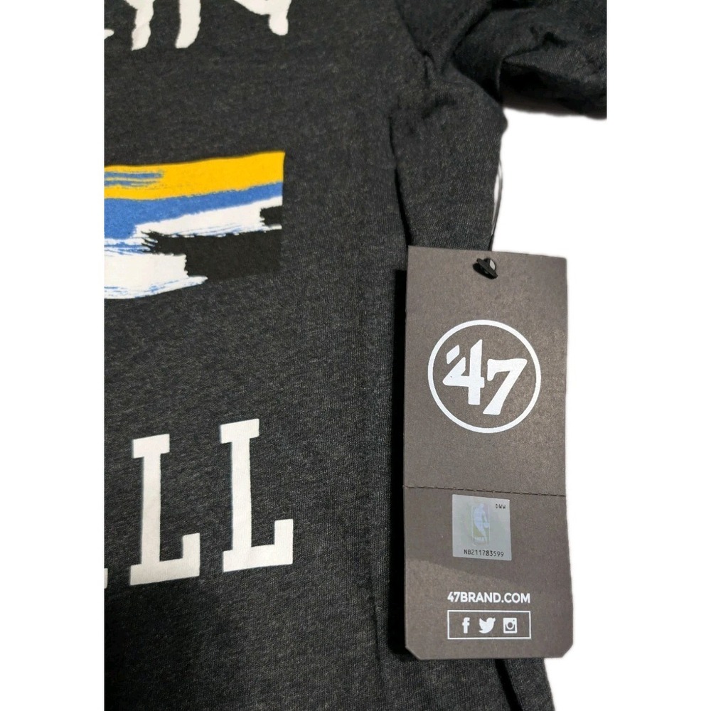 Brooklyn Nets '47 Brand City Edition Club T-Shirt Black NBA Graphic Tee Men's L - Picture 3 of 6